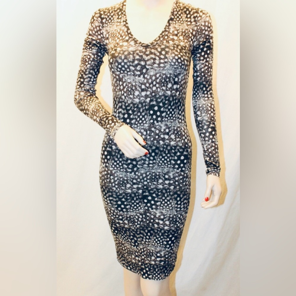{BCBG Maxarzia} Tori bodycon camel knit dress NEW